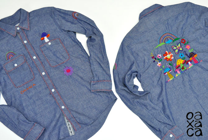 Oaxaca Chambray Shirts(Rainbow Oaxaca) 