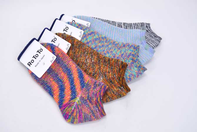 Rototo Washi Pile Socks Short“Kasuri