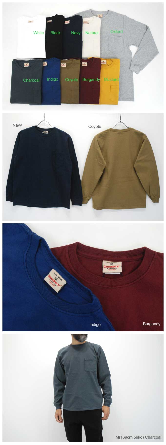 GOOD WEAR L/S Crew Neck Pocket Tee