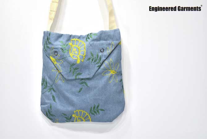 ENGINEERED GARMENTS Shoulder Pouch (Denim Floral)