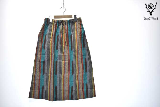 South2 West8 String Skirt (Cottoon Cloth/Splashed Pattern) 