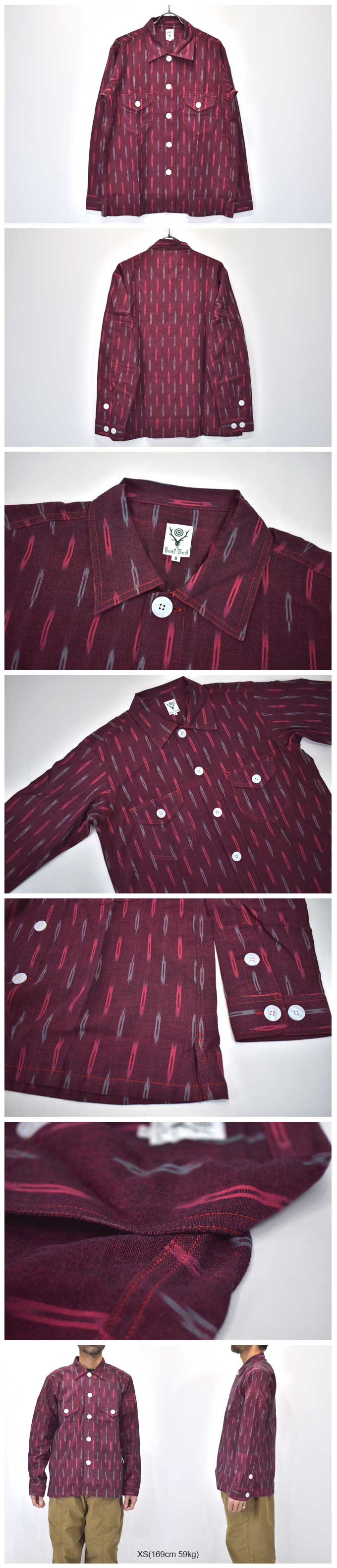 South2 West8 Smokey Shirt (Cottoon Cloth/Splashed Pattern)