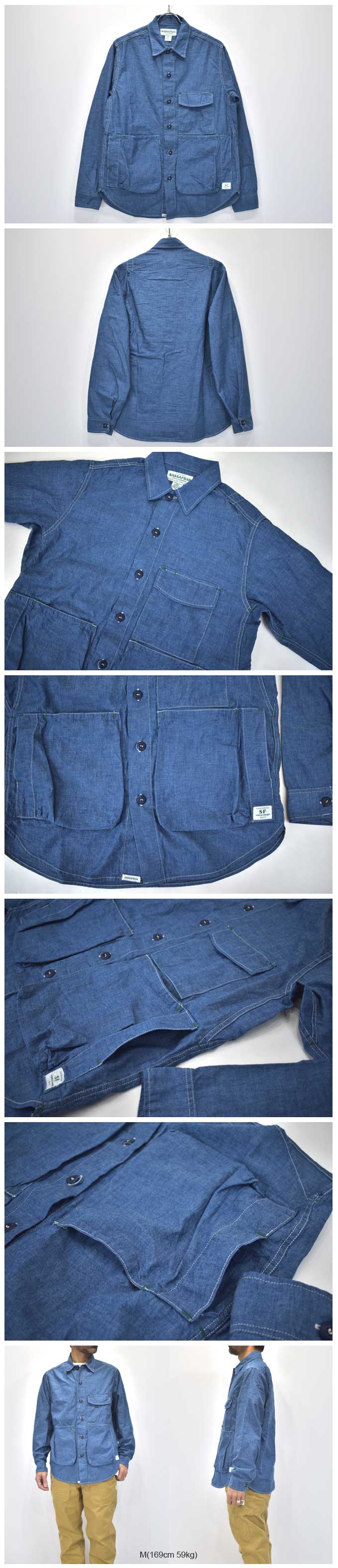 SASSAFRAS Dig Crew Half (5oz Chambray）