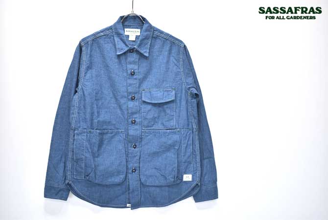 SASSAFRAS Dig Crew Half (5oz Chambray）