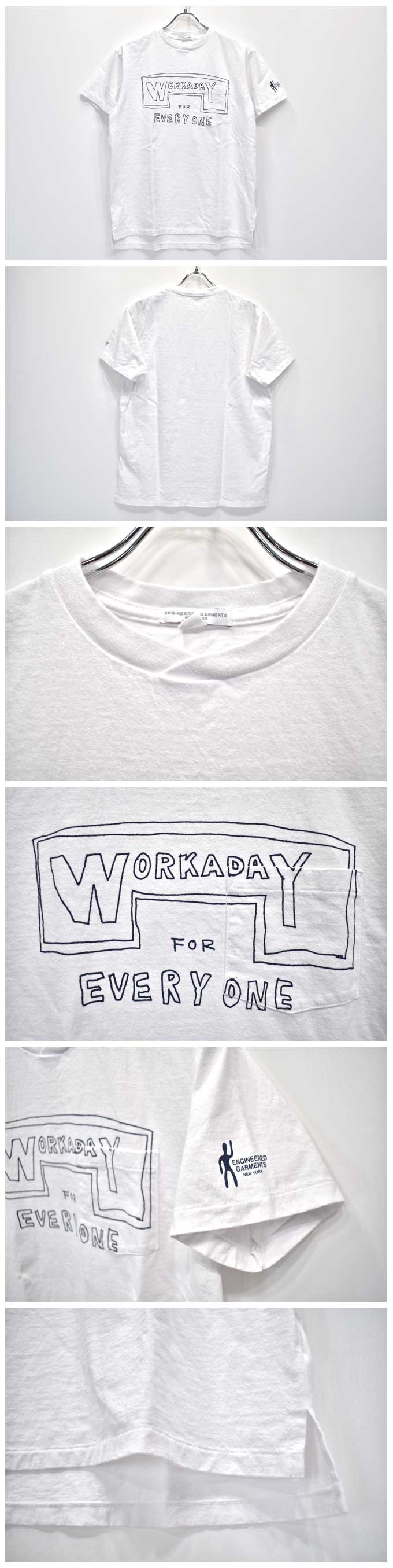 ENGINEERED GARMENTS 【Workaday】Print Crossover Neck Pocket Tee(Workaday For Everyday) 