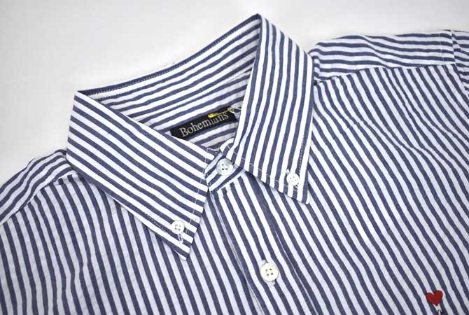 Bohemians BD S/S Shirts(Seersucker Stripe)